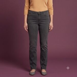 FDJ French Dressing Jeans Olivia Slim Leg Jeans Gray Women's Size 12 EUC‎
